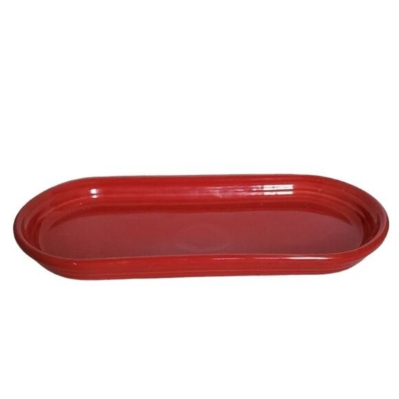 Fiestaware Fiesta CERAMIC Bread Tray Server Serving Plater Plate DISH Scarlet Re - Picture 2 of 16